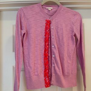 Crew Cuts girls pink cardigan with bright pink